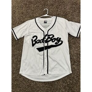 Bad Boy Biggie Smalls #10 Button Down Embroidered Baseball Jersey Size Medium